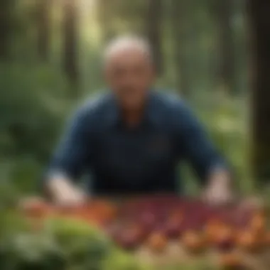 A dynamic representation of Joe Pags in a media setting discussing health supplements.