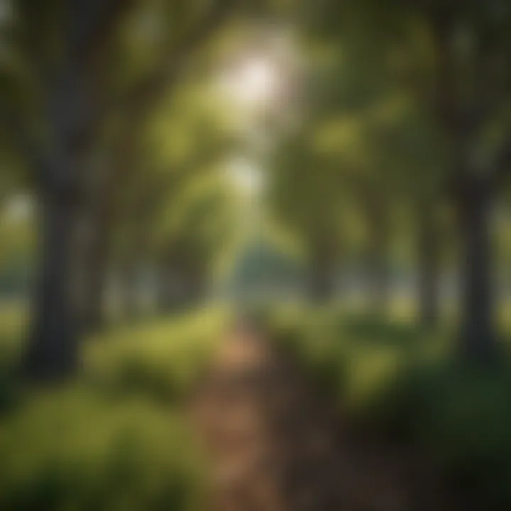 A lush cottonwood nursery showcasing healthy saplings