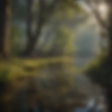 Vibrant wetland teeming with aquatic life