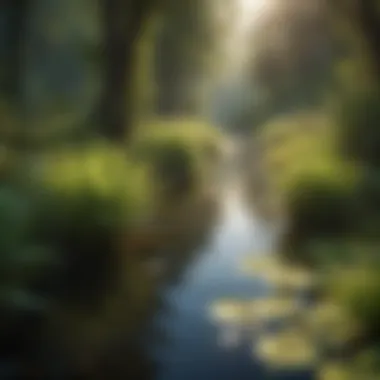 A close-up of diverse aquatic plants thriving in Spring Creek's ecosystem