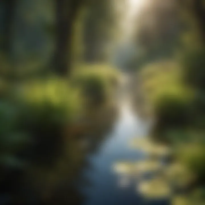 A close-up of diverse aquatic plants thriving in Spring Creek's ecosystem