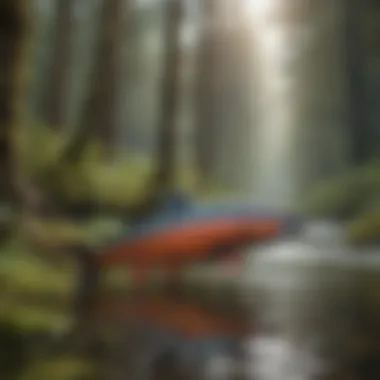 Diverse species of Pacific salmon displayed in their natural habitat