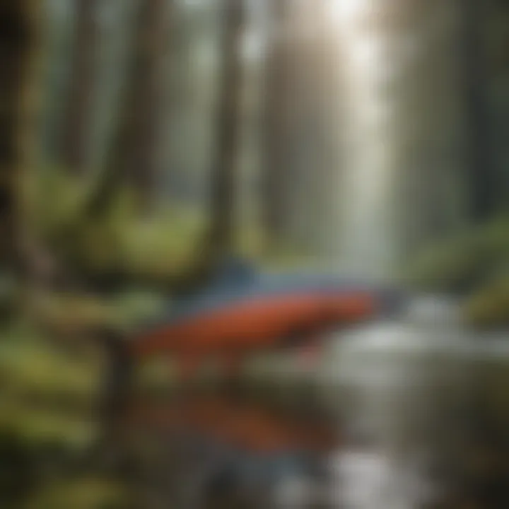 Diverse species of Pacific salmon displayed in their natural habitat