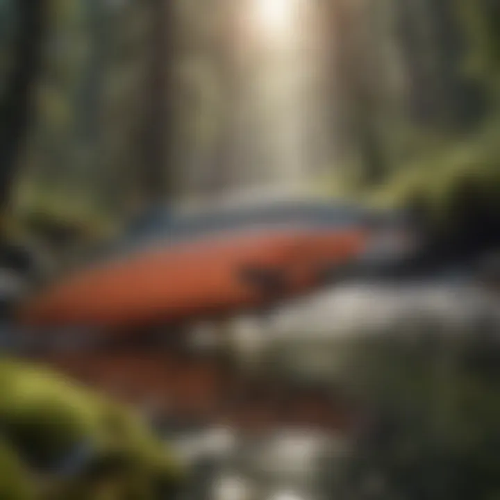 Illustration of Pacific salmon as a keystone species in an ecosystem