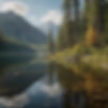A breathtaking view of a serene lake surrounded by mountains in Montana