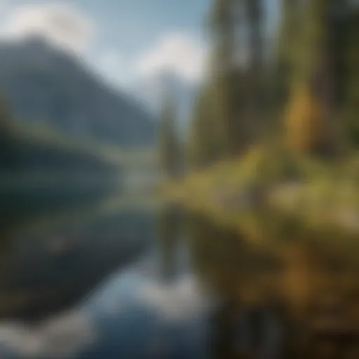 A breathtaking view of a serene lake surrounded by mountains in Montana