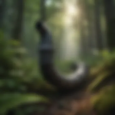 Ghost Pipe in its natural habitat surrounded by lush green foliage and soft forest floor.