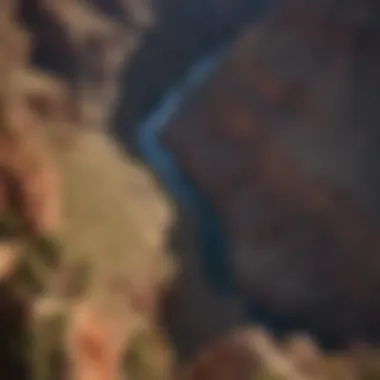 An aerial view showcasing the vast expanse of the Grand Canyon, highlighting its geological features.