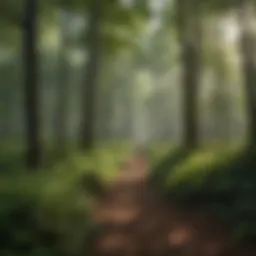 A panoramic view of the Greenbrier Forest showcasing its lush greenery and towering trees