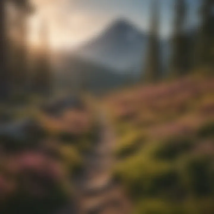 Majestic mountain backdrop framing the Heather Lake Trail