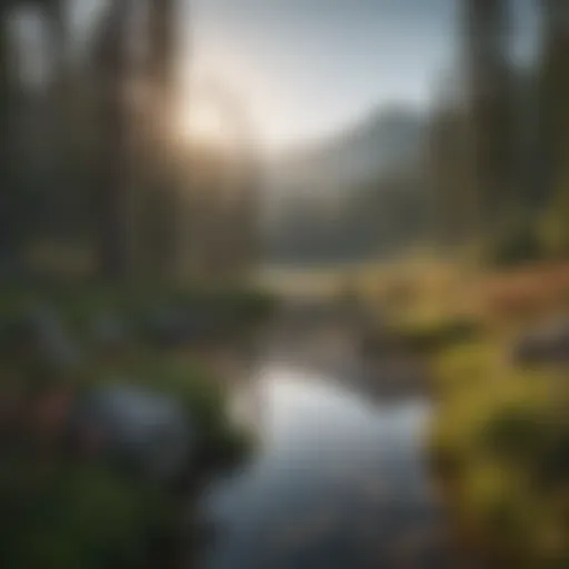 Serene view of Heather Lake surrounded by lush forests