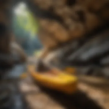 Stunning rock formations illuminated by natural light in a cave