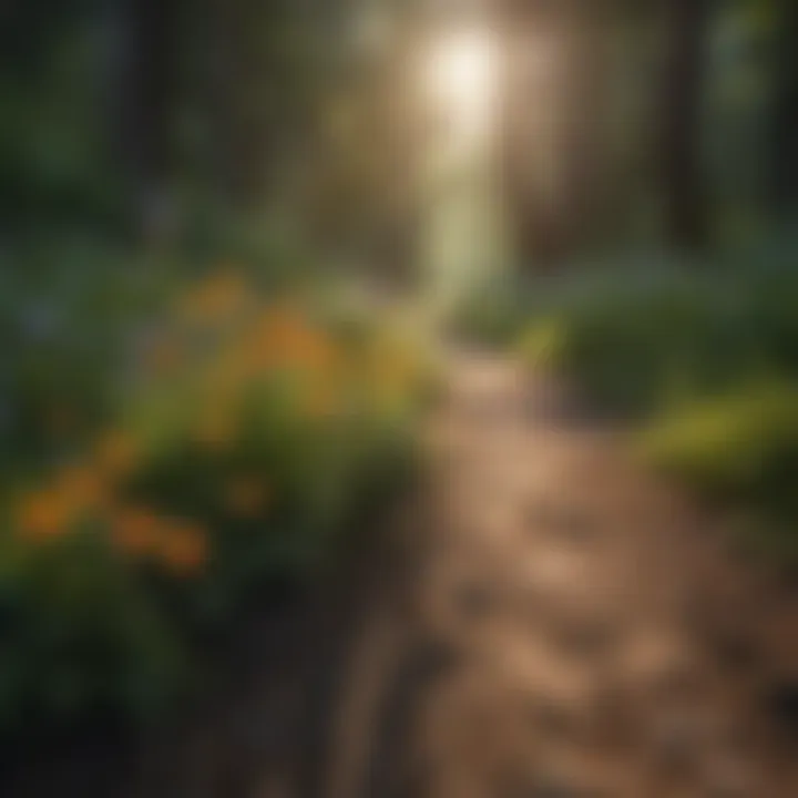Wildflowers blooming along a hiking path in Eugene, representing the local flora.