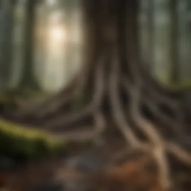 Beneath the Surface: Tree Roots and Their Allies An intricate root system showcasing symbiotic relationships with fungi