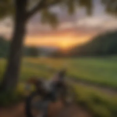 Sunset Over Open Fields for Riders Sunset view over open fields for riders