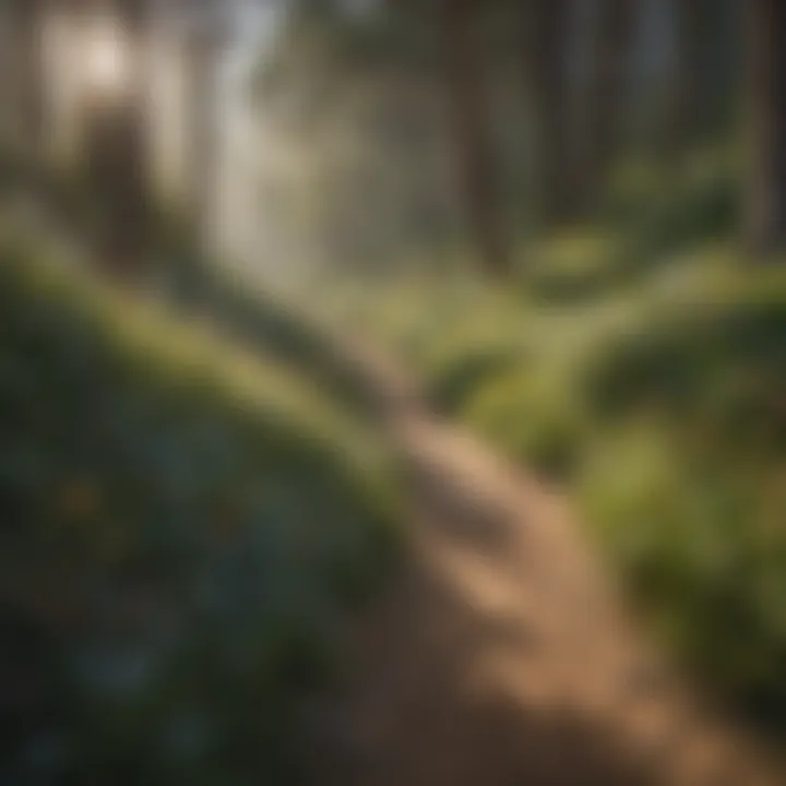 A picturesque hiking trail surrounded by wildflowers