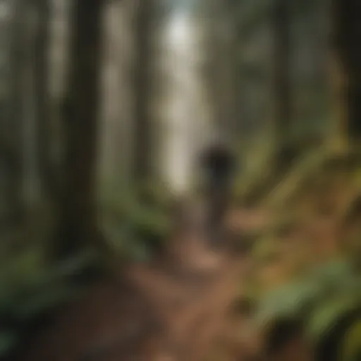 Mountain biker navigating a rugged trail along the Oregon Coast