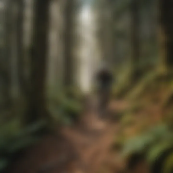Navigating the Rugged Oregon Coast Trails Mountain biker navigating a rugged trail along the Oregon Coast