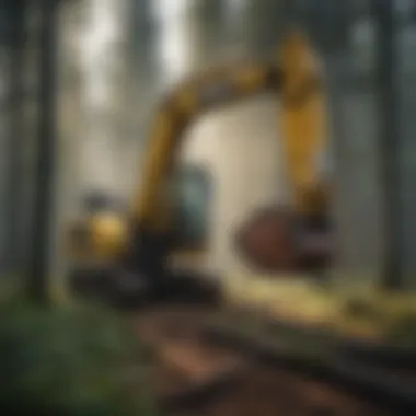 Efficiency of Excavator Forestry Heads in Timber Management Excavator forestry head at work in a timber forest