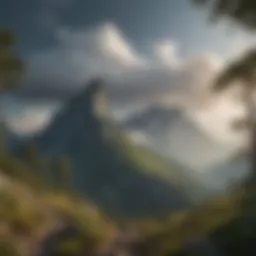 A breathtaking view of a prominent table mountain with clouds enveloping its peak