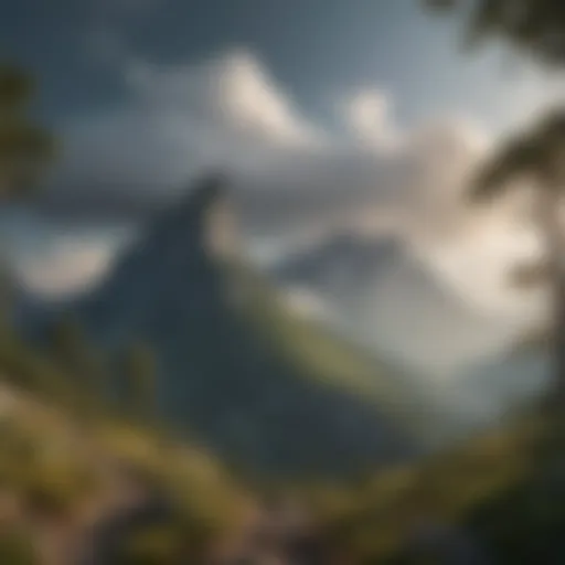 A breathtaking view of a prominent table mountain with clouds enveloping its peak