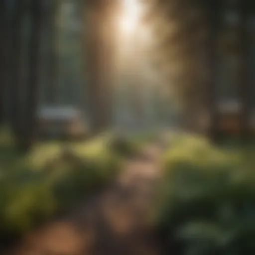 Scenic view of the Trailhead Campground surrounded by lush trees