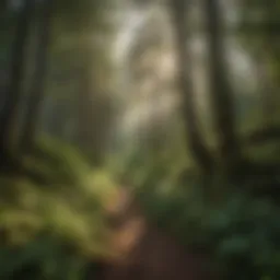 Lush greenery along a hiking trail in Ketchikan