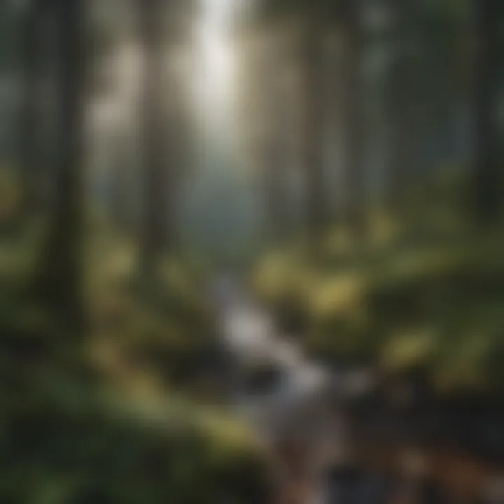 Serene forest landscape ideal for hiking