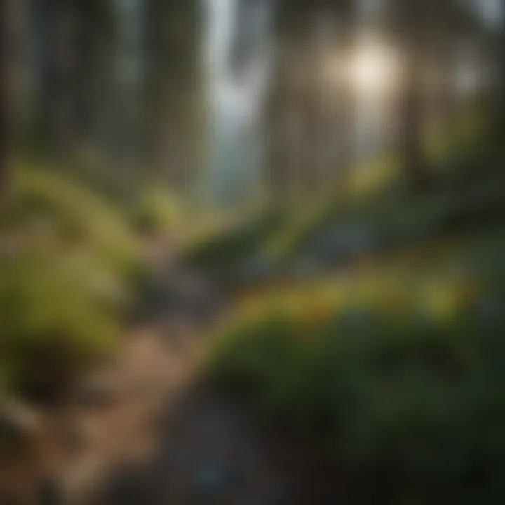 Wildflowers blooming along a scenic hiking path