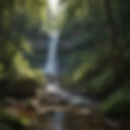 A breathtaking view of a cascading waterfall surrounded by lush greenery in North Carolina.