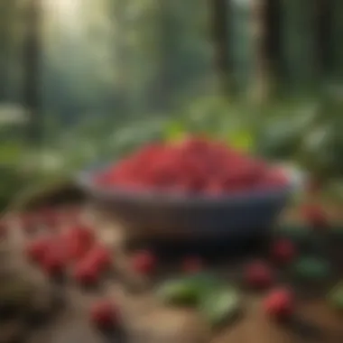 A selection of culinary dishes featuring wild raspberries