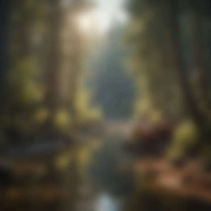 Environmental Implications of Gold Mining A serene landscape showcasing the environmental impact of mining