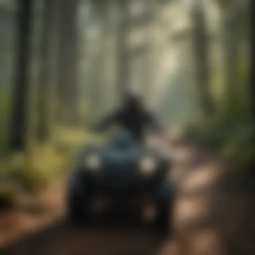 ATV Tour Guide Leading Group Through Forest