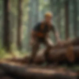 Timber faller in action