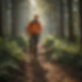 Trail Worker Maintaining Path in Forest