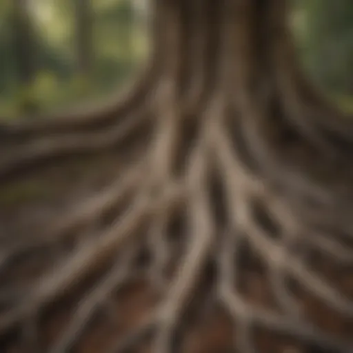 Roots of Arboreal Wonders Illustration of intricate tree root system