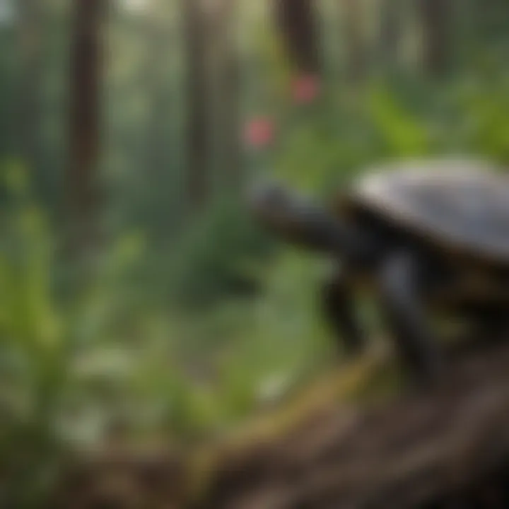 Wildlife interacting with the turtlehead plant, showcasing ecological connections