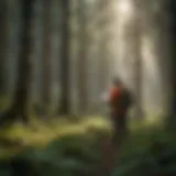 Forestry Survey Expedition Illustration of a person conducting a forestry survey in a lush green forest