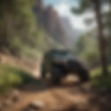 Rugged Terrain for OHV Adventures A breathtaking view of Utah's rugged landscape showcasing an OHV trail