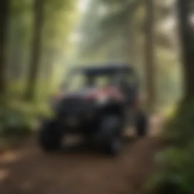 UTV navigating through lush forest on Ohio trail