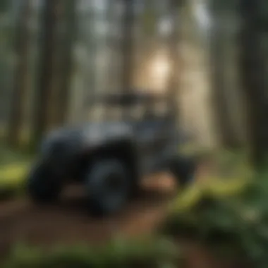 Luxurious UTV with cutting-edge technology features parked in lush Oregon landscape