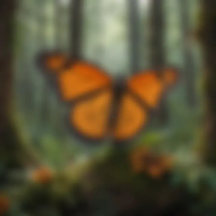 An illustration depicting the life cycle stages of a monarch butterfly