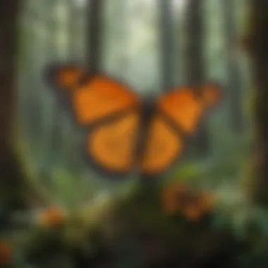 Monarch Butterfly Life Cycle An illustration depicting the life cycle stages of a monarch butterfly