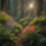 Vivid Wildflower Blooms in Enchanted Forest