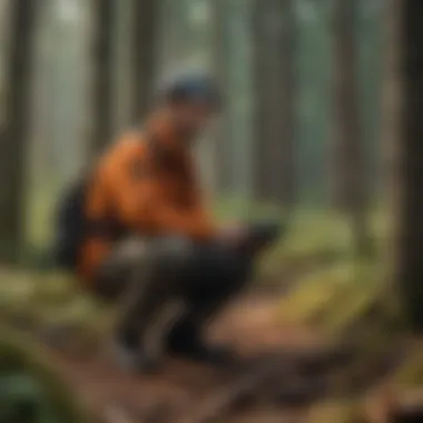 A skilled forestry professional conducting an assessment