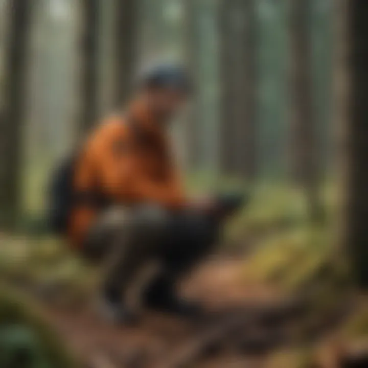 A skilled forestry professional conducting an assessment