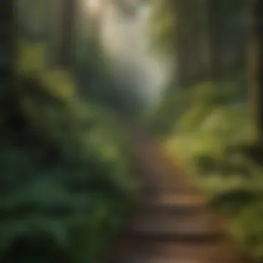 Forest Enclave Ramp nestled among vibrant ferns in a dense forest