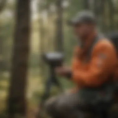 Wildlife Conservationist in Sanctuary Wildlife conservationist monitoring animal behavior in Michigan sanctuary