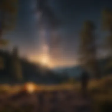 Astronomer observing stars in a dark sky preserve