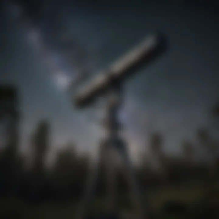 Telescope pointed towards the night sky in a dark sky preserve
